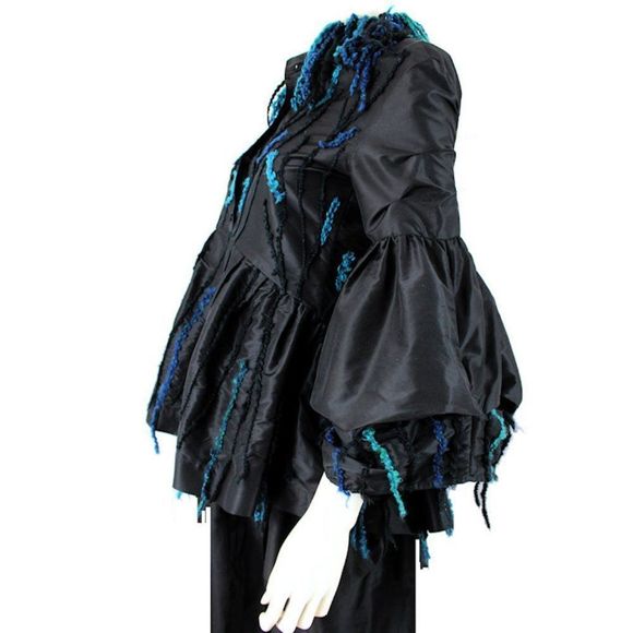 Silk Taffeta Puff Sleeve Blouse w/Embroidered Accents by MASSIMO CRIVELLI MILAN - Picture 5 of 12